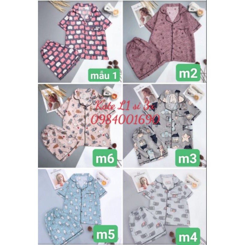 [Kate mềm] Bộ Pijama đùi chất mềm mịn size 40-62kg