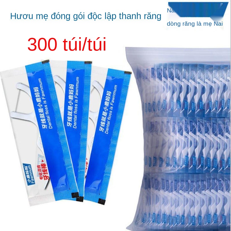❀300 que chỉ nha khoa của mẹ Fawn trong bao bì riêng, bao bì dành cho gia đình dành cho người lớn cầm tay, tăm và que ch