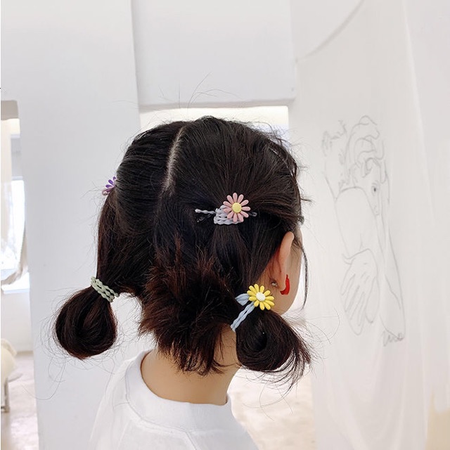 Cột tóc hoa cúc nhỏ dây buộc tóc hoa xinh