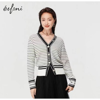 S449 cardigan sọc ngang xuất dư của eifini