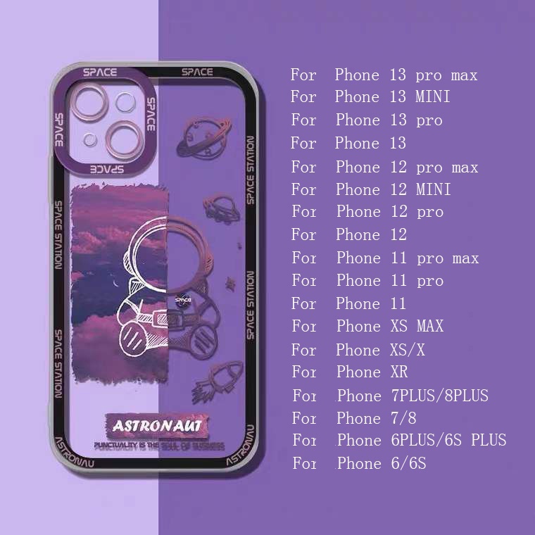 Ốp Điện Thoại TPU Mềm Trong Suốt Hình Phi Hành Gia Dễ Thương Cho Iphone 13 12 Mini 11 Pro X XR XS Max SE 2020 6 6S 7 8 Plus