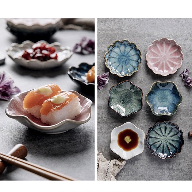 Bát chấm, dĩa chấm nhiều hoạ tiết, bát chấm phong cách Nhật Bản