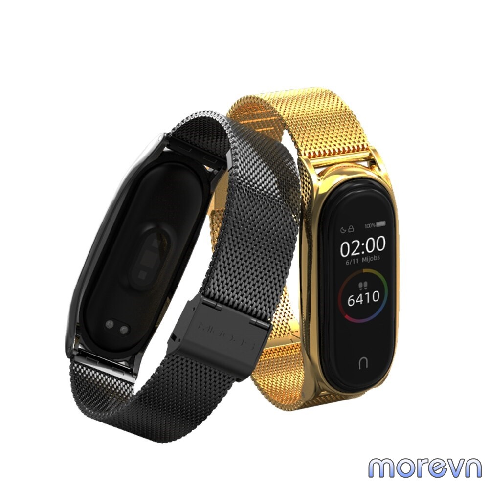 Dây đeo kim loại mắt lưới PLUS Mi band 4, mi band 3 Mijobs - dây đeo thay thế miband 4