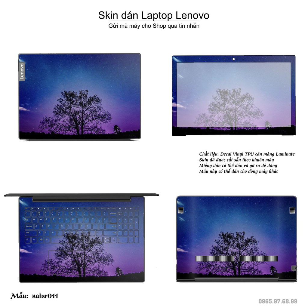 Skin dán Laptop Lenovo in hình thiên nhiên (inbox mã máy cho Shop)