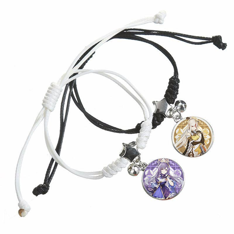 Vòng tay đôi IN HÌNH GENSHIN IMPACT anime chibi lắc tay xinh xắn dễ thương