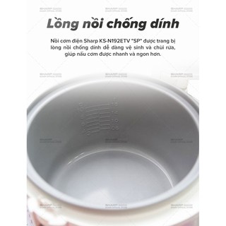 Nồi cơm điện Sharp KS-N192ETV 1.8L