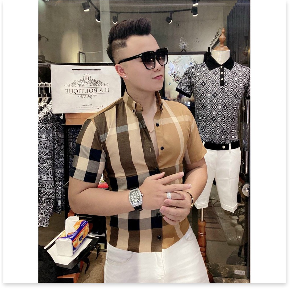 ÁO SƠ MI TAY NGẮN 3D,ÁO ĐƯỢC THIẾT KẾ KẺ SỌC SIÊU NGẦU KHÁNH AN FASHION