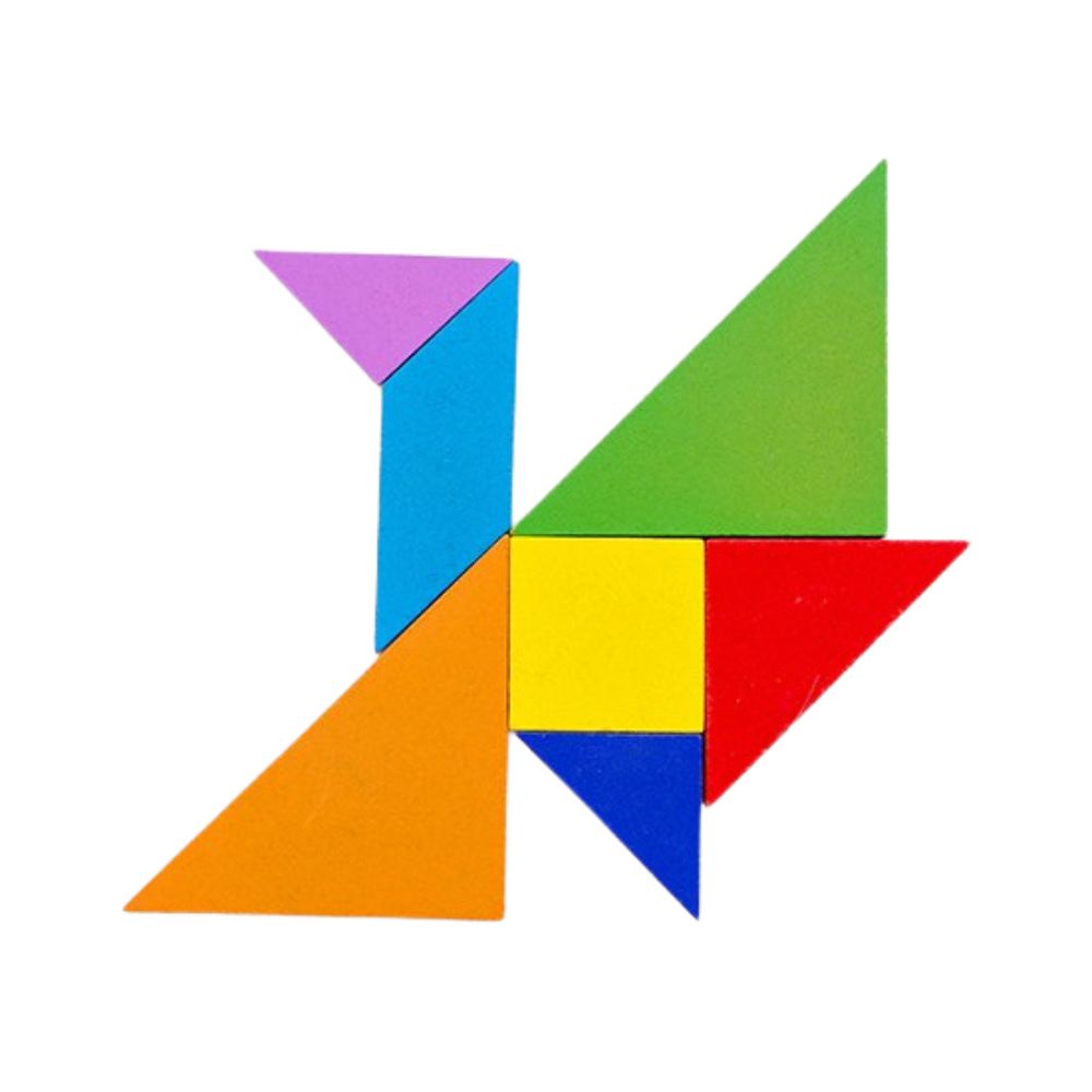 Đồ chơi trí tuệ Tangram Pison bộ ghép hình 7 miếng nhiều màu bằng gỗ kích thích tư duy sáng tạo cho trẻ - PVN2816