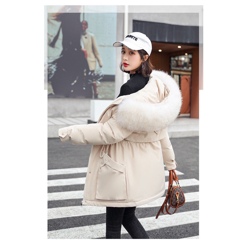 Áo phao parka nữ lót lông cừu 3 lớp cực đẹp ấm Kanimi | BigBuy360 - bigbuy360.vn