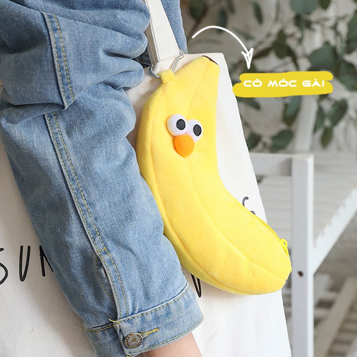 Bóp Viết Vải Trend Ngộ Nghĩnh Hình Đùi Gà, Trái Chuối Hộp Bút Đa Năng Kiểu Hàn QUTI HBV06