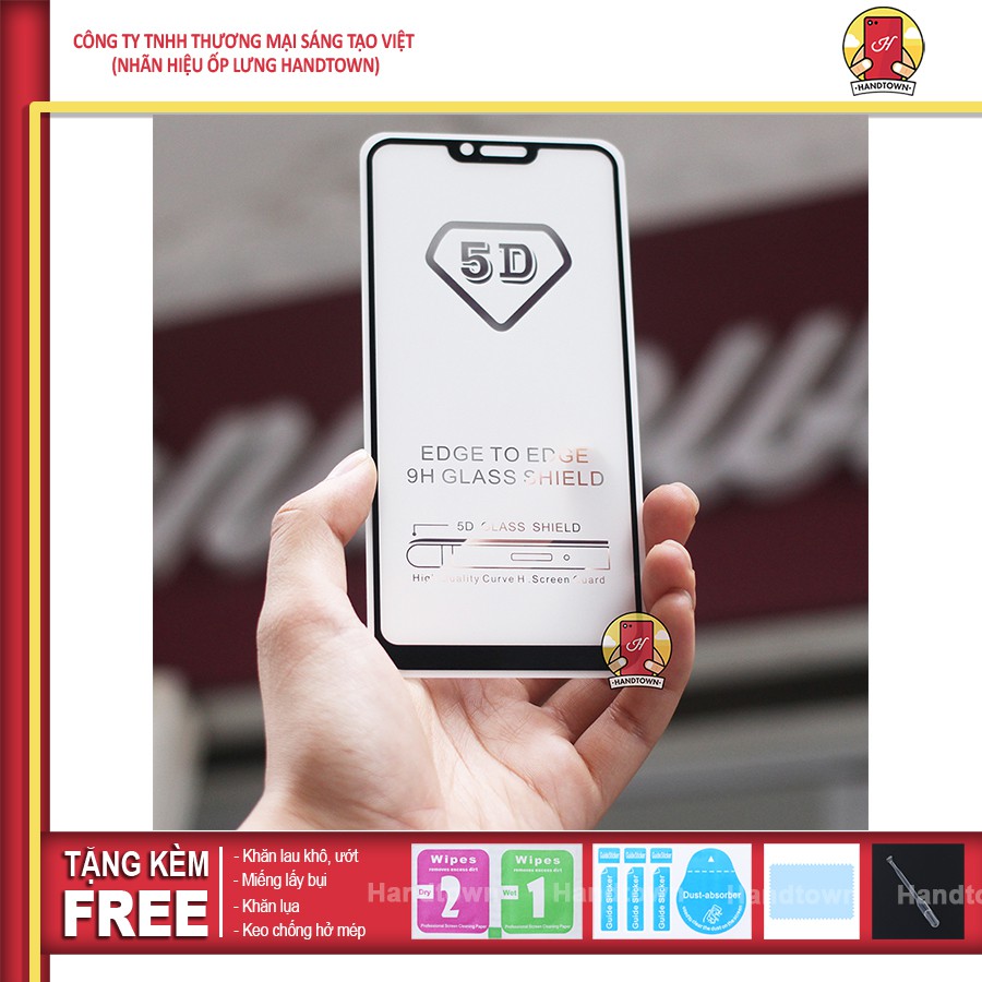 Realme 2 Kính cường lực cao cấp 5D full màn full keo tặng kèm bộ dán đầy đủ