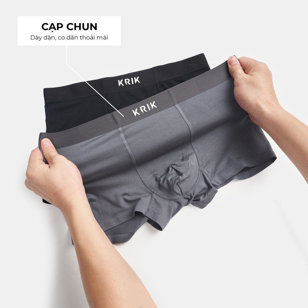 Quần Boxer Nam KRIK Chất Vải Cao Cấp Mềm Mịn, Kháng Khuẩn, Co Dãn Cực Tốt 9601