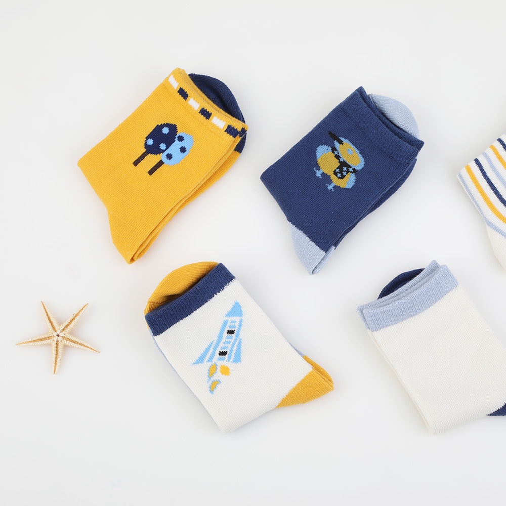 Set 5 Đôi Tất Dễ Thương Cho Bé 0-12 Tuổi