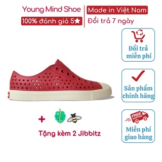 Giày nhựa Young Mind dành cho nam và nữ để đi mưa, đi biển, đi bộ đế cao su chống trơn trượt xuất xứ Việt Nam màu đỏ