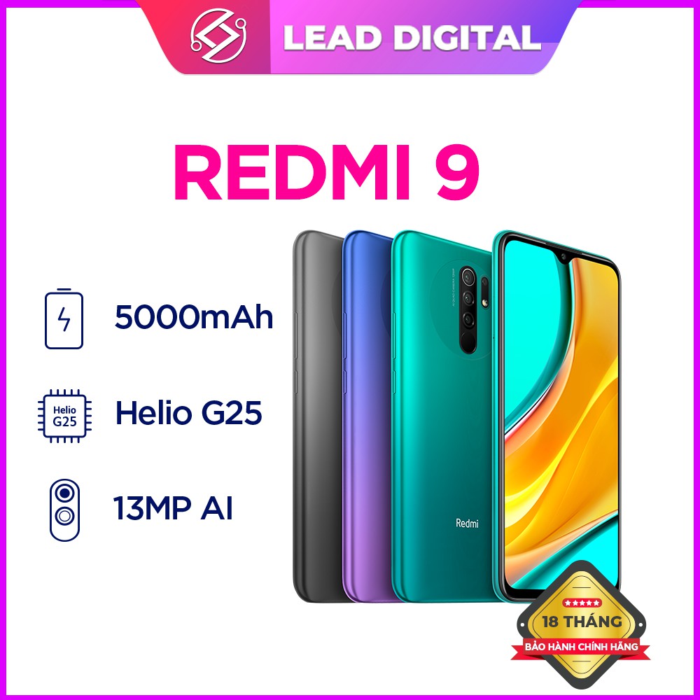 Điện Thoại Xiaomi Redmi 9-Hàng Chính Hãng-Mới Nguyên Seal 100%-Bảo Hành Điện Tử 18th