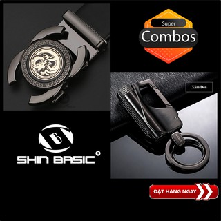 Dây thắt lưng, nịt nam da bò và móc khóa đa năng cao cấp shinbasic