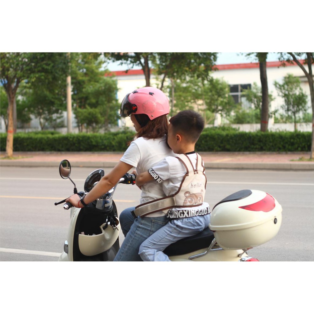 Đai an toàn cho bé ngồi xe máy - Đai ngồi xe máy có phản quang an toàn, mẫu mới 2020