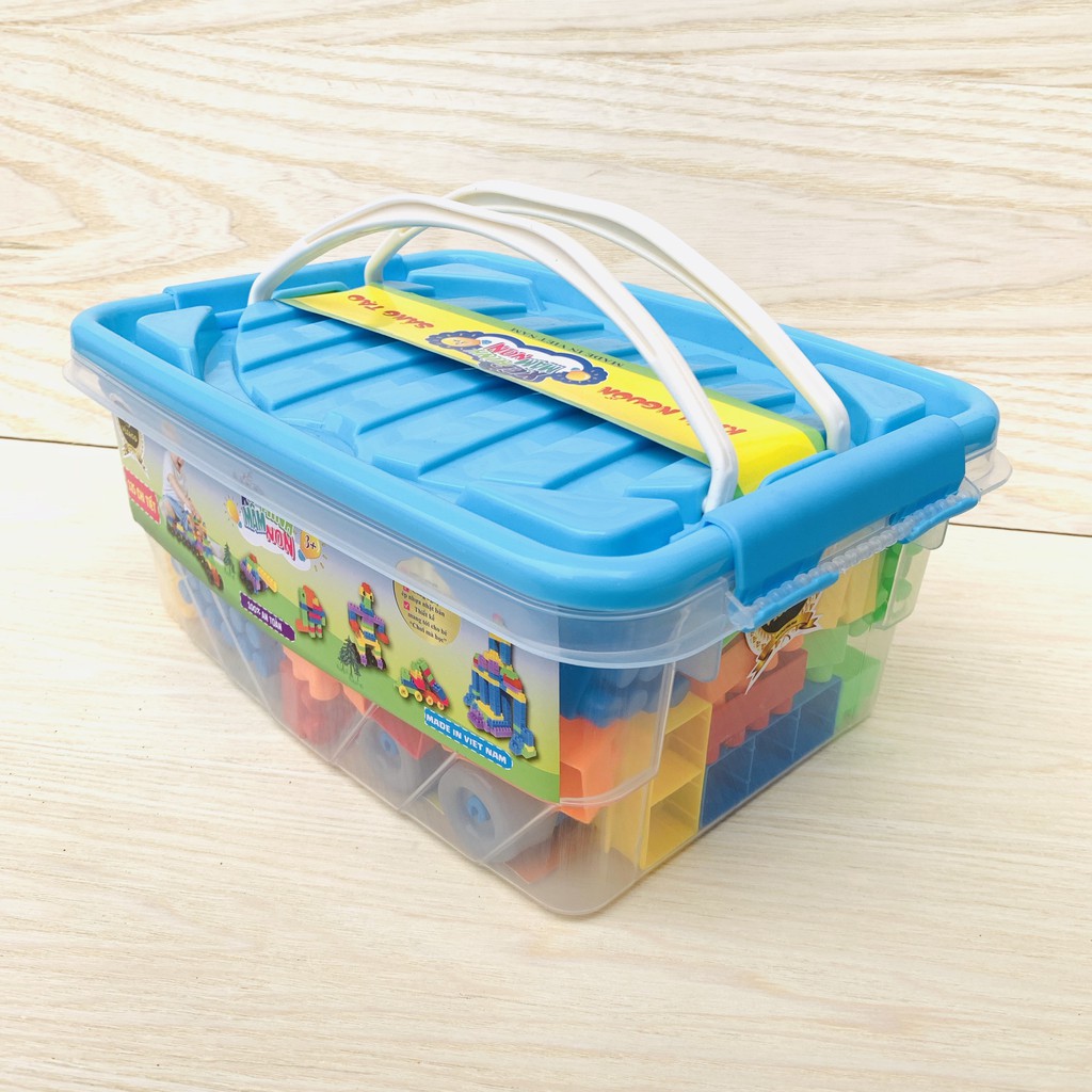 Xếp Hình Có Hộp Đựng 125 Chi Tiết Hàng Việt Nam Nhựa Đẹp