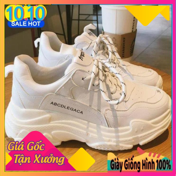 Rẻ vô địch - [HÀNG CAO CẤP] Giày Sneaker Nữ Đế Lượn Sóng Màu Trắng ABCD Cực Hot -Ax123 .