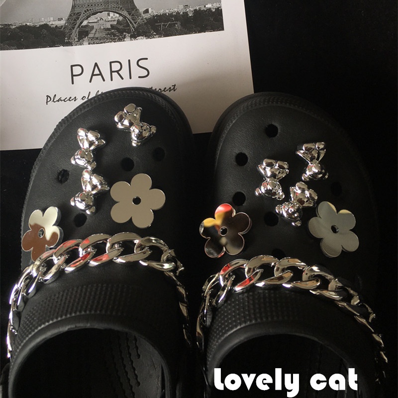 Nhãn Dán Dép sticker dépDép Crocs Hình Quả Dứa Phối Dây Xích Đôi Độc Đáo Thời Trang DIY | Dép Crocs Jibbitz Thiết Kế Độc Đáo Thời Trang Cao Cấp