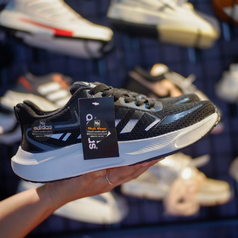 Giày Chạy Bộ_Addias Zoom Cổ Thấp Nam Màu Đen, Giày Thể Thao_Adidas Zoom Black Full Bõ