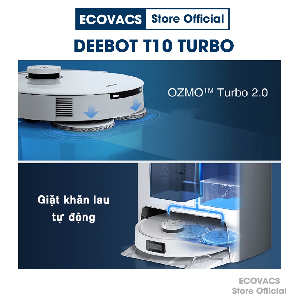 Robot hút bụi lau nhà Ecovacs Deebot T10 Turbo chính hãng