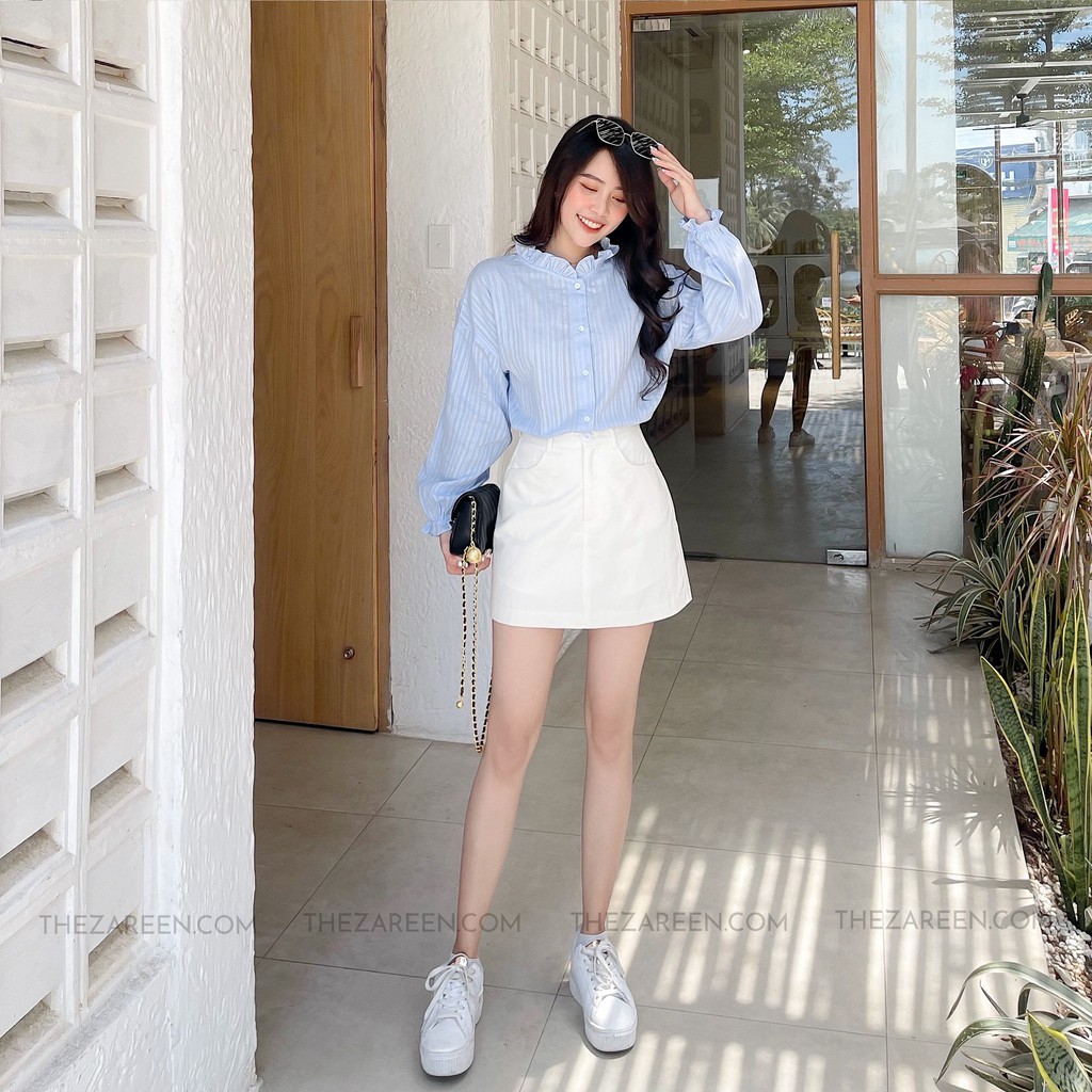 ZAREEN | CHÂN VÁY CHỮ A BASIC ZAREEN VAA29 TRẮNG