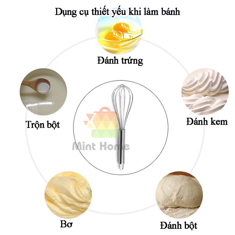 Cây đánh trứng bằng thép không gỉ làm bánh