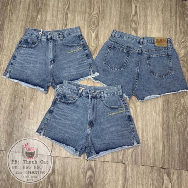 Short jean lưng cao đen , trắng , xanh trơn tua, cuốn hàng chuẩn hịn nhé | BigBuy360 - bigbuy360.vn