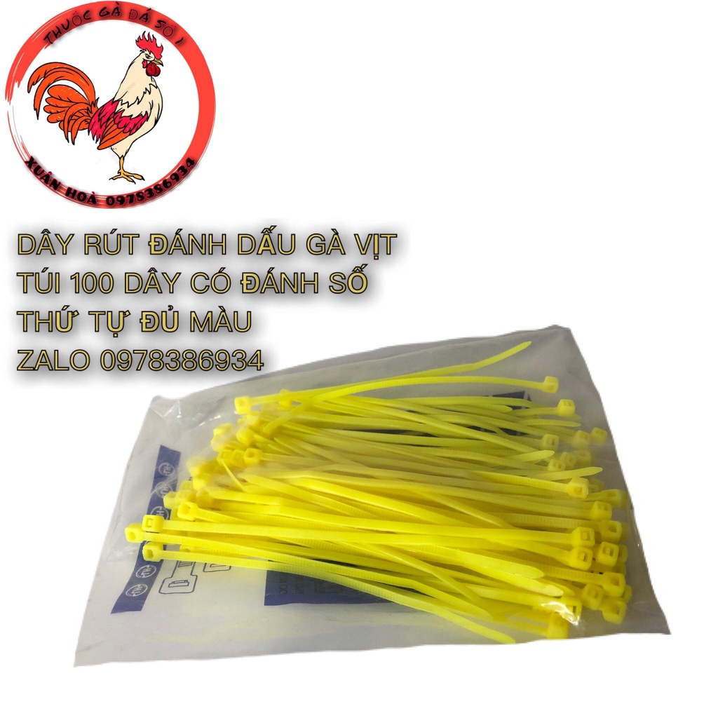 Dây dút đánh dấu gà có đánh số thứ tự 1 túi 100 dây