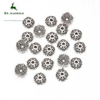 St.kunkka 4 Cánh Hoa Tây Ban Nha Chạm Khắc - Bạc (50 Chiếc / Lốc 8mm)