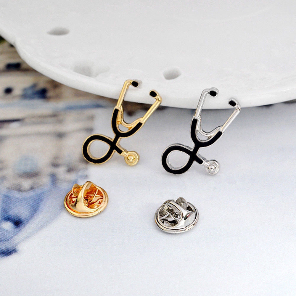 Cute Nurse Stethoscope Brooch Badge Pins Button