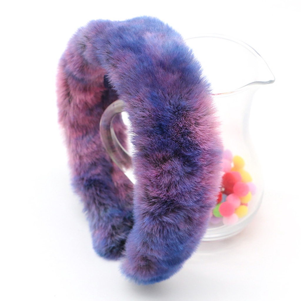 Băng Đô Lông Thỏ Nhân Tạo Nhiều Màu Phong Cách Retro Cho Nữ