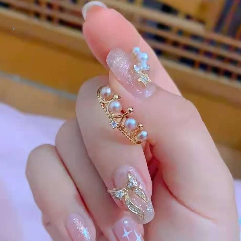 Nhẫn Ngọc Trai Sang Trọng Cao Cấp Phong Cách Pháp Cổ Điển Có Thể Điều Chỉnh Haobing Boutiqu