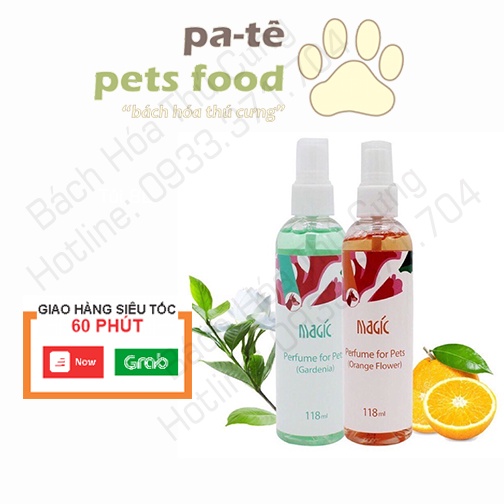 Nước Hoa Thiên Nhiên Tạo Hương Thơm Nhẹ Nhàng Cho Chó Mèo Perfume For Pets Magic Chai 118ml