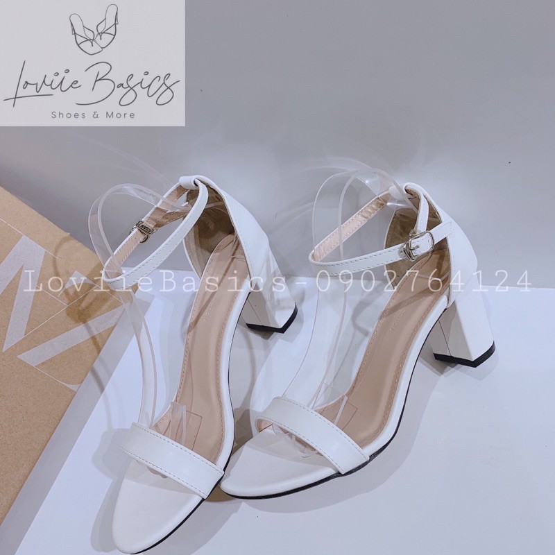 [Mã SKAMFSW175 giảm 10K đơn 50K] SANDAL CAO GÓT LOVIIE BASICS - GIÀY CAO GÓT CÔNG SỞ ĐẾ VUÔNG 7 PHÂN BÍT HẬU G210509