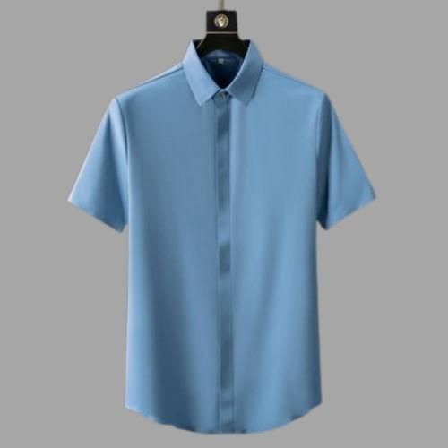 Áo Sơ Mi Nam Tay Ngắn Giấu Khuy Cao Cấp Form Body Vừa Vặn, Vải Lụa Nhật Chống Nhăn Co Giản Tốt - Men87_store
