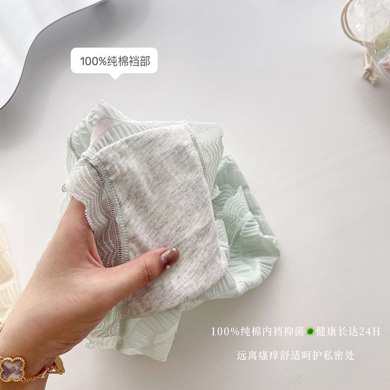 Quần Lót Nữ Đúc Su Nhúm Viềm Ren Phối Nơ mã 676