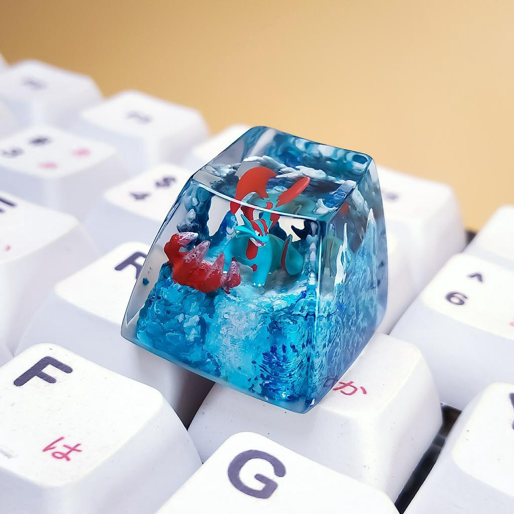 Nút bàn phím Pokemon, nút bàn phím Salamence, Bàn phím nhân vật hoạt hình -Salamence keycap, POKÉMON Artisan Keycap