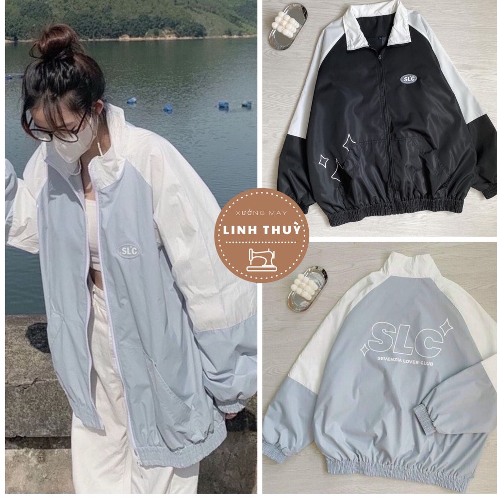 Áo khoác gió SLC form rộng dài tay unisex - Thun chống nắng kiểu dáng basic retro, oversize hàn quốc nam nữ ulzzang
