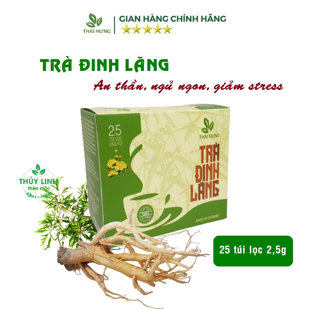 Trà Đinh Lăng Thái Hưng - An Thần, Ngủ Ngon - Hộp 25 túi lọc x 2,5g