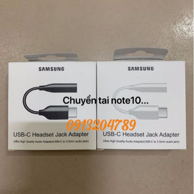 Jack 3.5mm to Type C - Jack chuyển tai nghe Chính Hãng Samsung Dành Cho Samsung Note 8/9/10/10+ S 8/9/10+