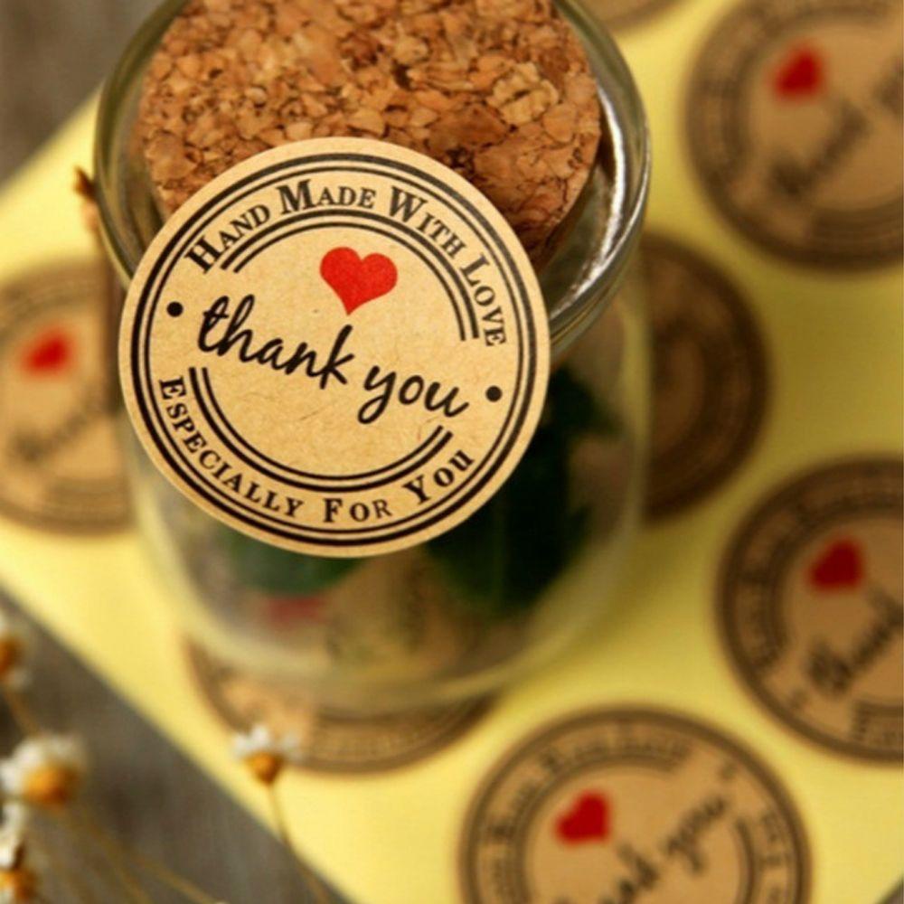 Set 10 Tấm Nhãn Dán Hộp Quà In Chữ Thank You 3.5cm