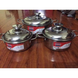 Bộ 3 nồi inox cao cấp sunhouse sh224 một thể thể lợi 4 5