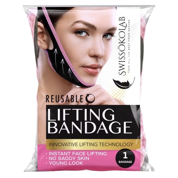 Đai quấn cằm săn chắc da tạo Vline SWISSOKOLAB Reusable Face Slimming Strap Double Chin USA