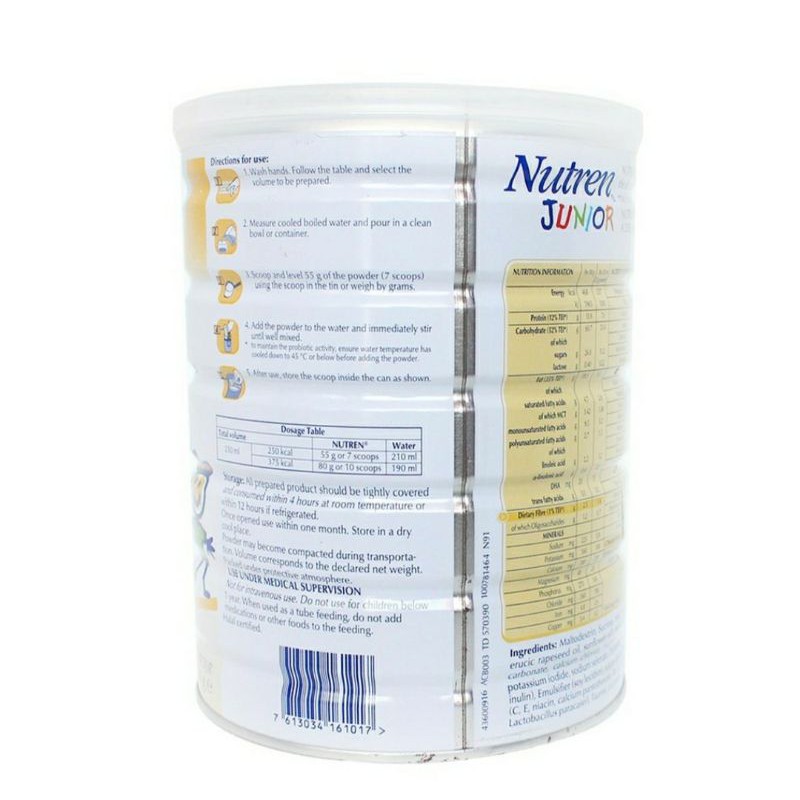 (chọn quà tặng) Sữa bột Nutren Junior 800g/ 850g(mẫu mới)