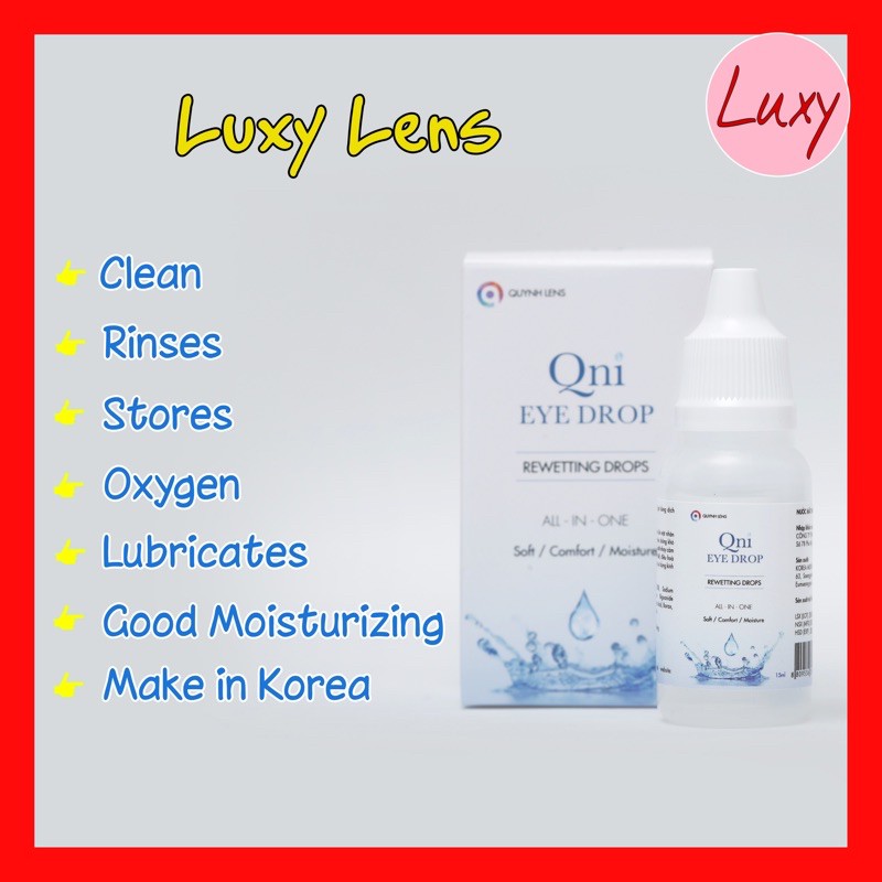 Nước nhỏ mắt lens Hàn Quốc Chính Hãng 15ml - Luxy Lens