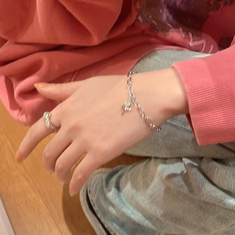 Vòng Tay Kim Loại Mặt Hoa Hồng Thời Trang Cho Nữ MM