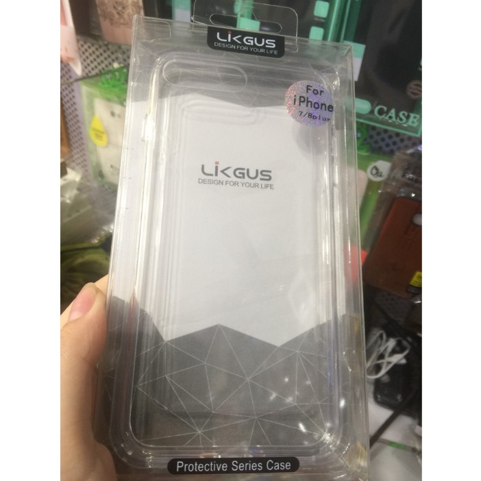 Ốp lưng IPhone 6 Plus/ 6S Plus/ 7 Plus/ 8 Plus hiệu Likgus sốc, không ố màu ( Trong suốt )