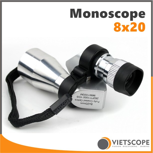 Ống nhòm mini một mắt 8x20 bỏ túi thân kim loại - Monocular 8x20